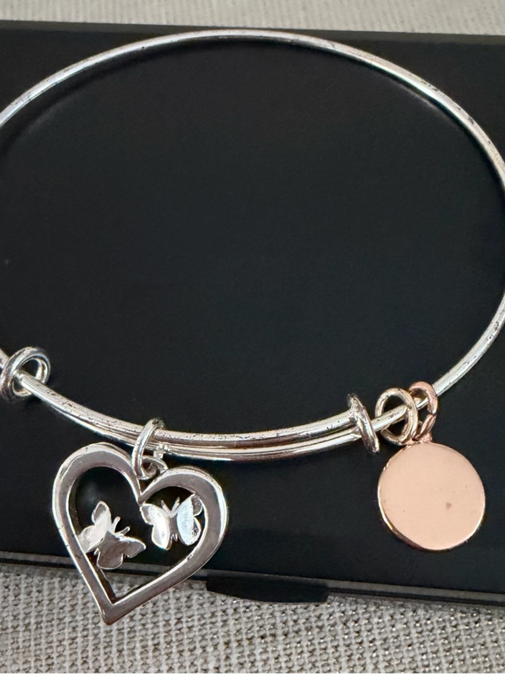 Mother Daughter Forever Heart Charm Bracelet - Silver and Rose Gold - Picture 3 of 4